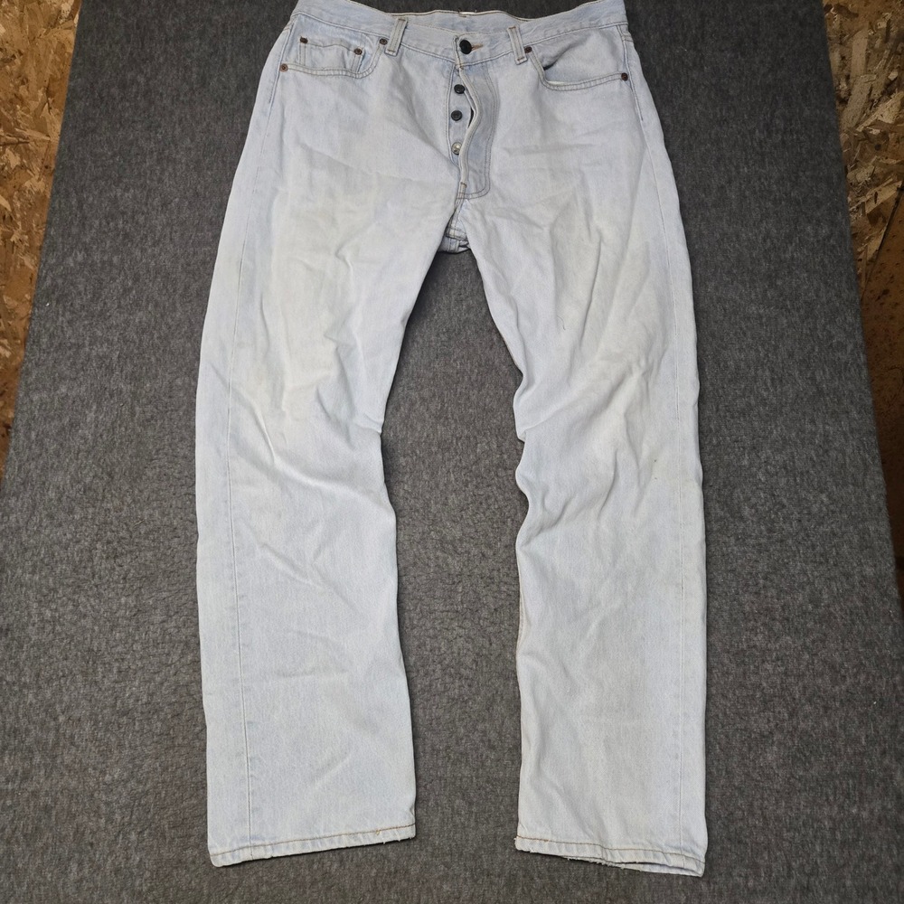 Levi's Vintage 501xx Jeans Mens 34x30 Light Wash Button Fly Straight Leg USA 90s
